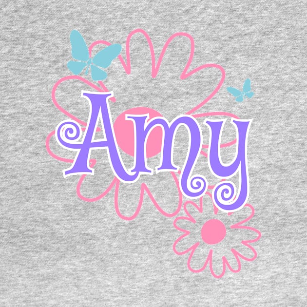 Amy Girls Name Daisy Butterflies by xsylx